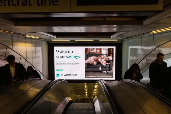 Sleeping Savings campaign Canary Wharf station takeover