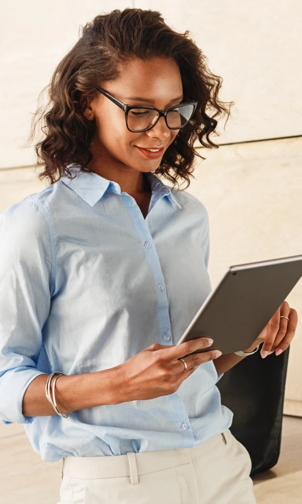 lady using tablet