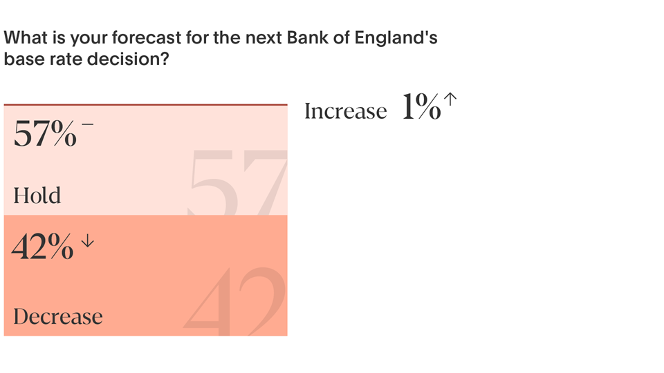 57% of experts predict a hold